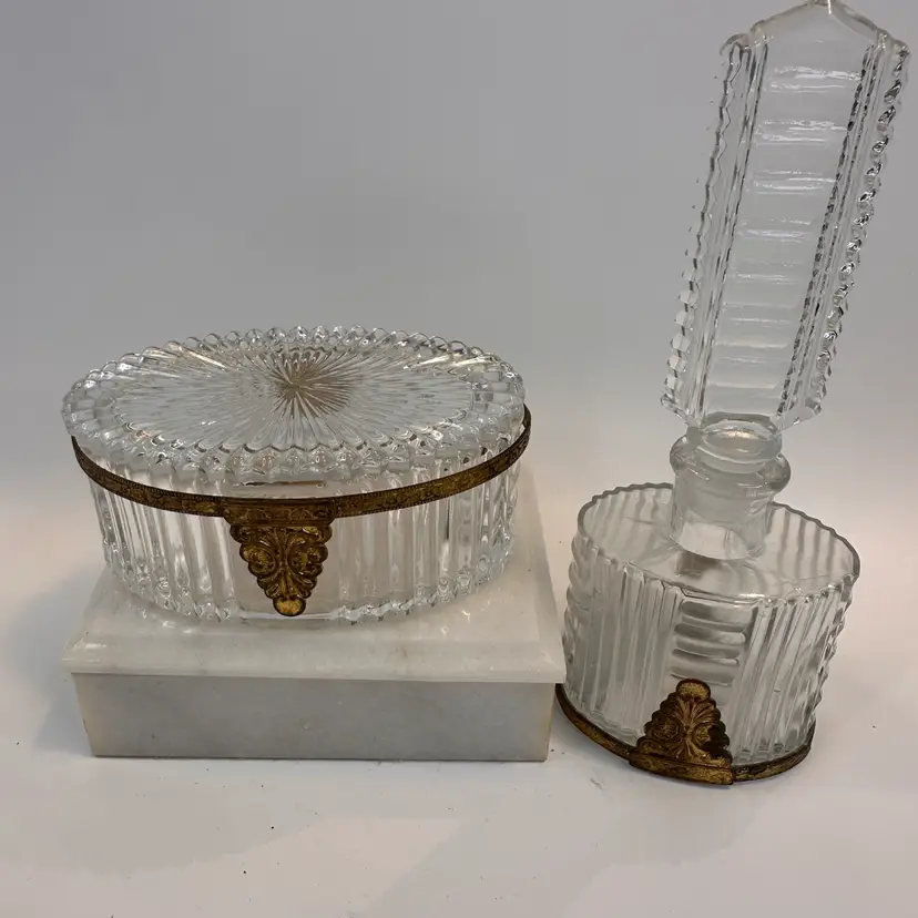 Vintage Glass Vanity Set