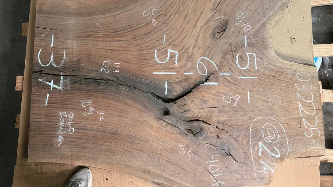 Raw wood slab selection