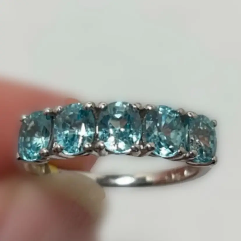 #04 - Size 7 Blue Topaz 925 Sterling Silver Ring By STS - New With Tag