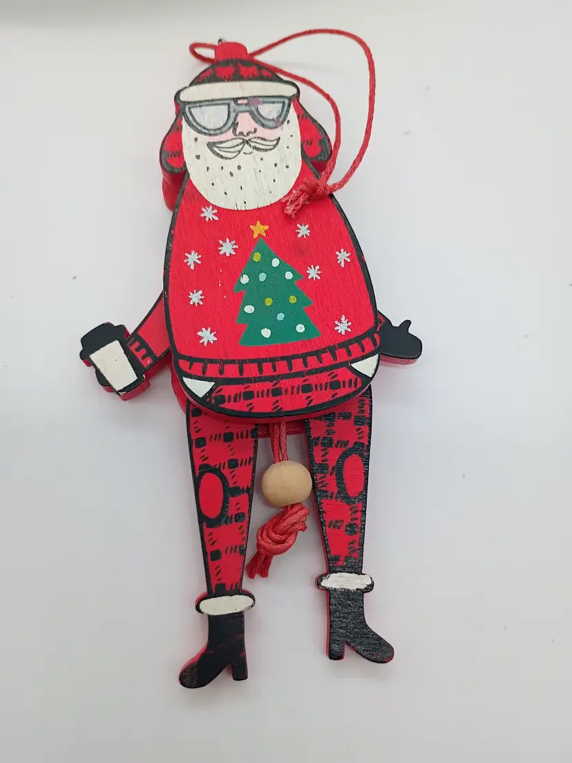 Target Santa Claus Pull String Wooden Puppet Jumping Jack Ornament 2018