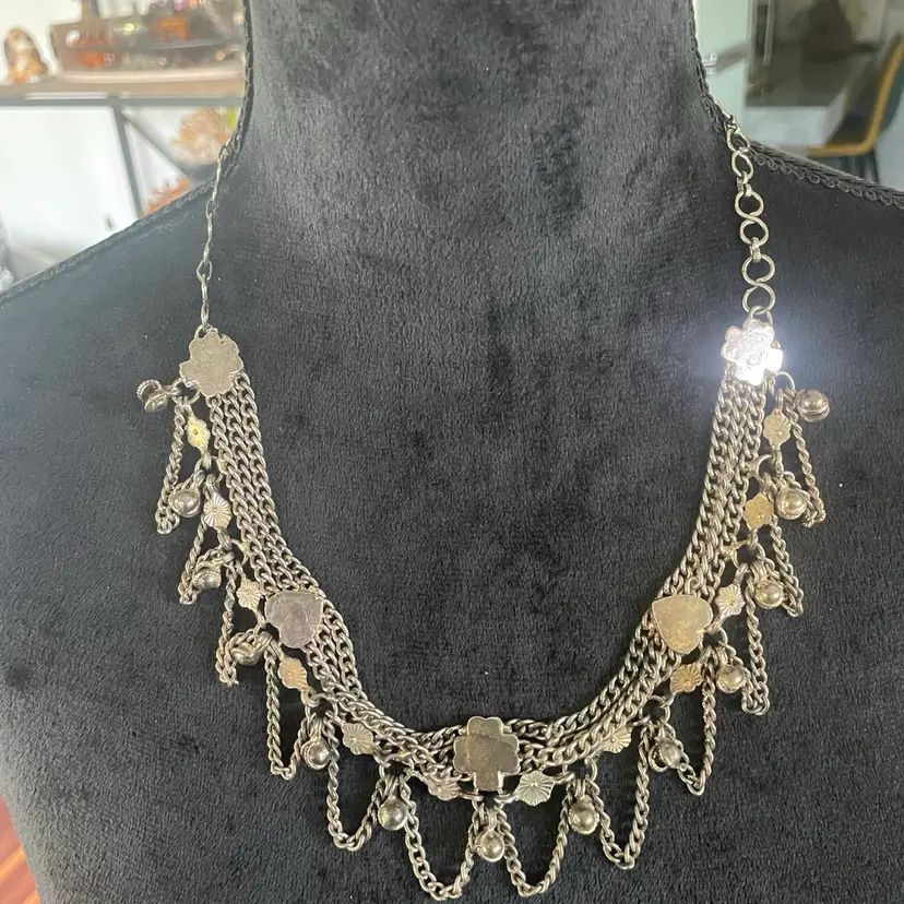 Vintage Boho Chain Dangle Necklace