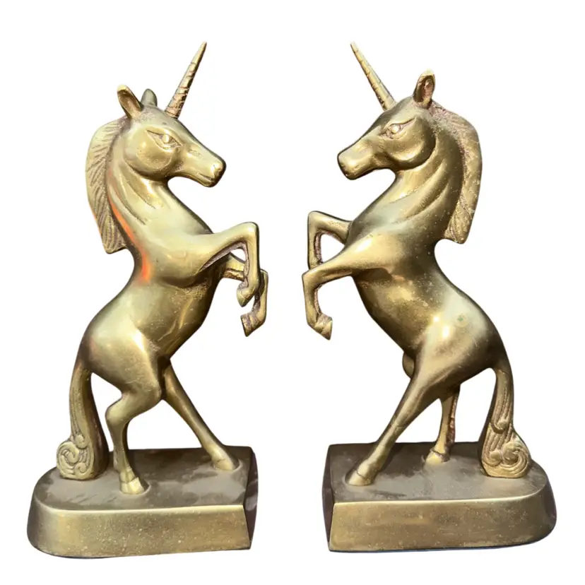 Brass Whimsical Unicorn Bookends
