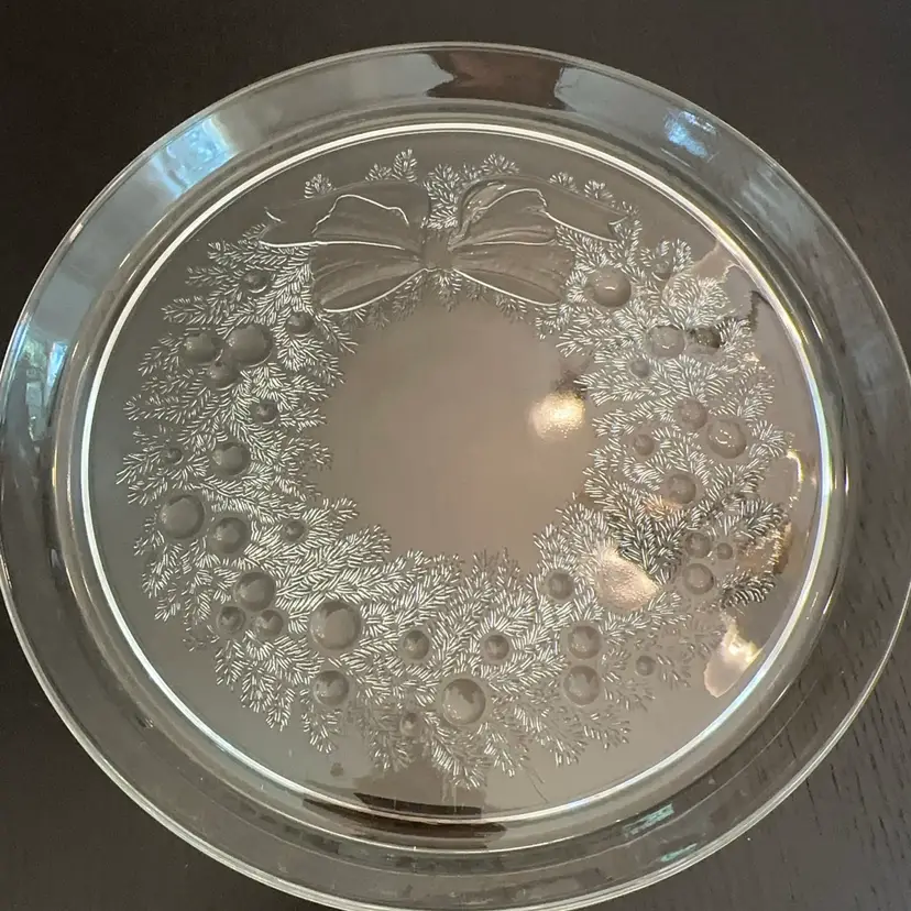 🔔 Vintage Indiana Glass 13” Wreath Platter
