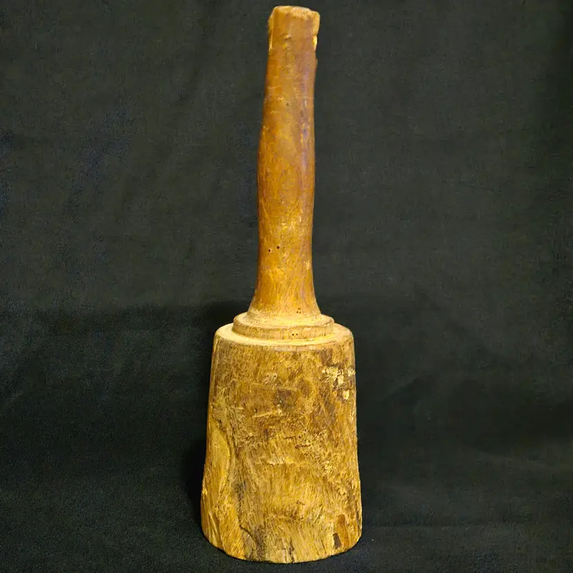 Rustic Farmhouse Wooden Mallet Masher Hand Made Tool Primitive with Condition Issues Vintage