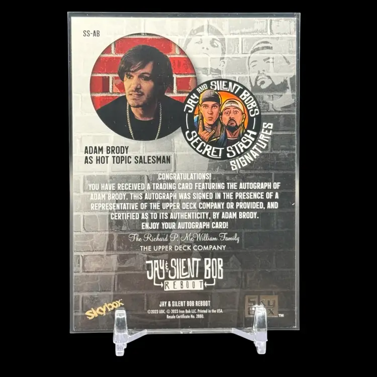 2023 Skybox Jay & Silent Bob Reboot Adam Brody as Hot Topic Salesman Autograph