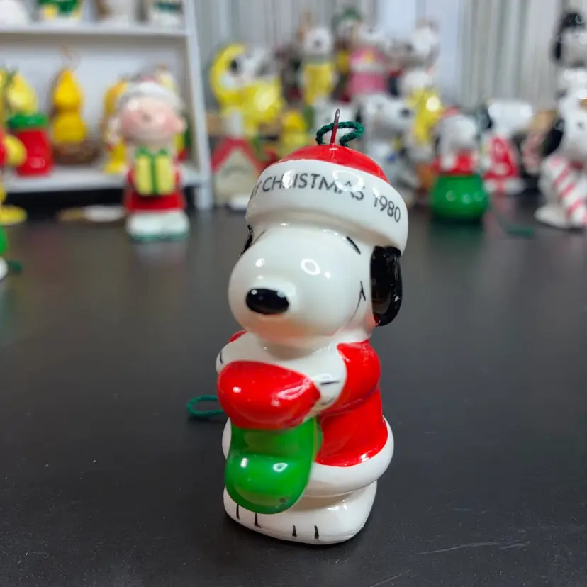 #18 - Vintage Japan Peanuts Ornament Snoopy 1980 Few Spots On Back Minor