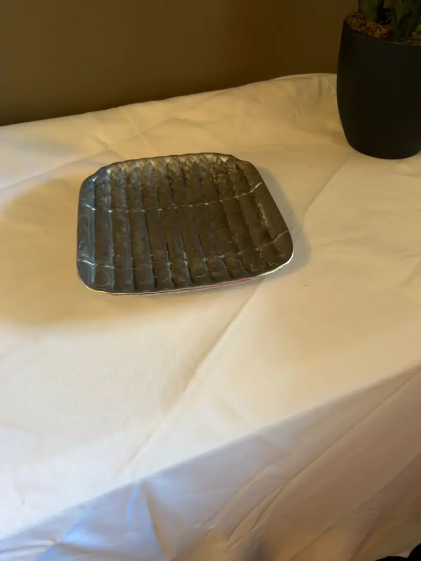 Vintage Wilton Armetale Pewter Asparagus Serving Platter Trays - Sculpted Stalk Design