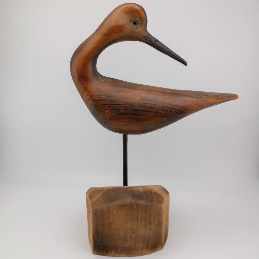 Handcarved wooden shore bird