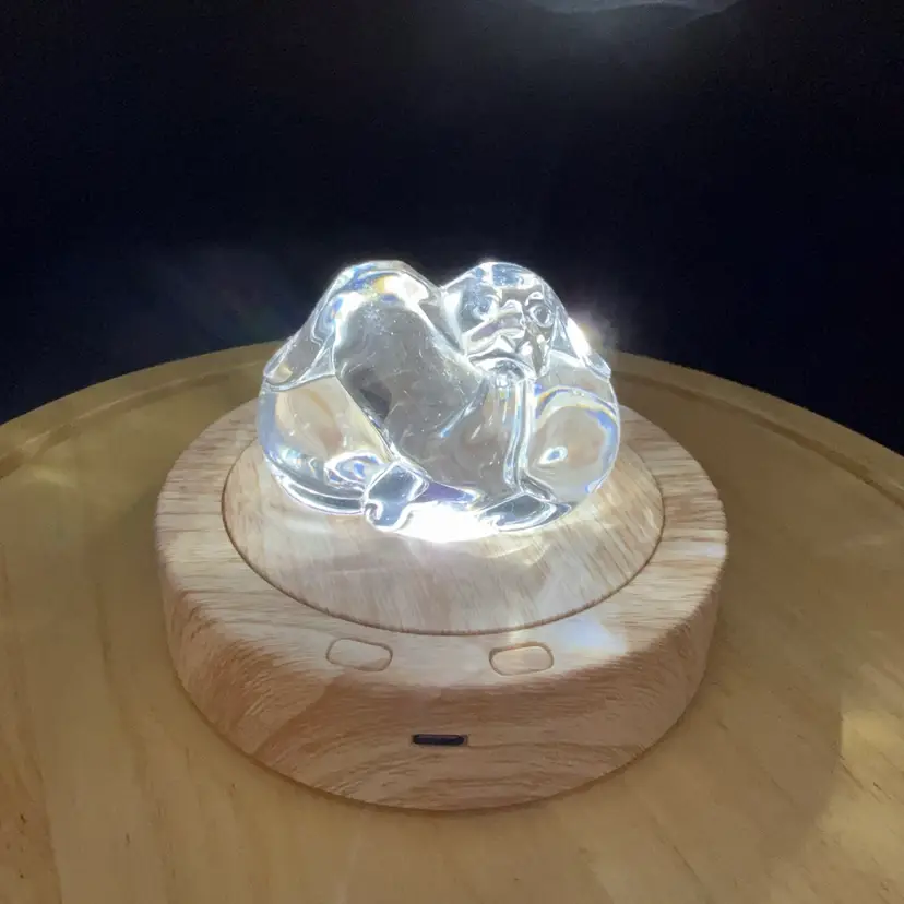 🐞Vtg Signed Steuben Clear Crystal "Puppy Love" Paperweight/Figurine 3x2.5”