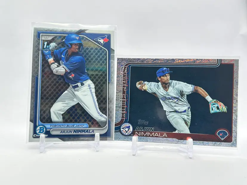 BC27 - Arjun Nimmala 2-card lot - Chrome 1st & Pro Debut /175 - Los Angeles Angels