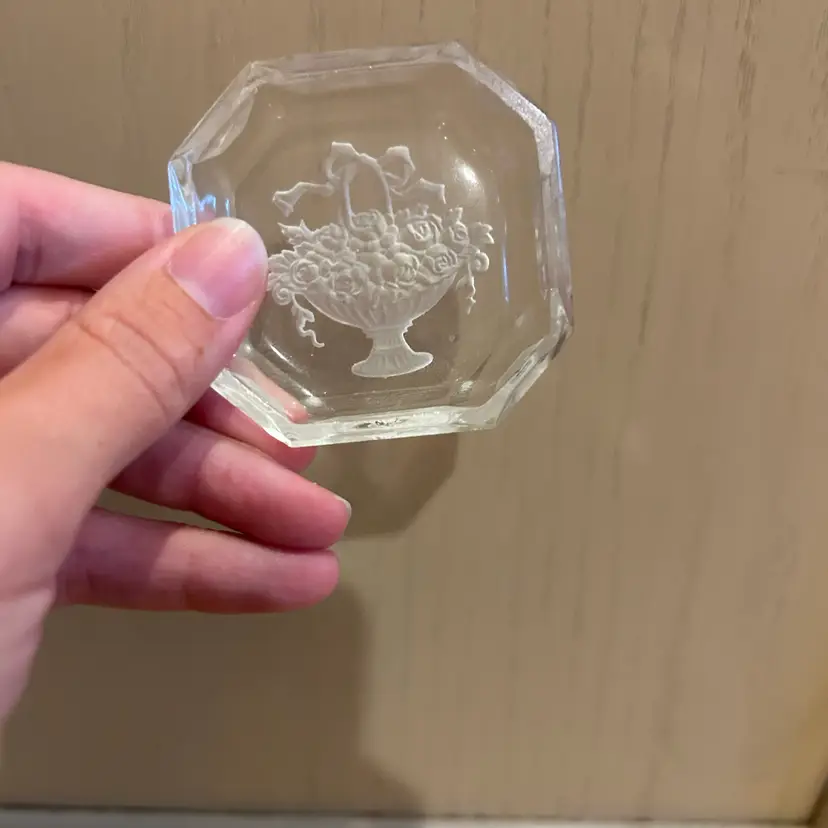 Clear Glass Flower Dish