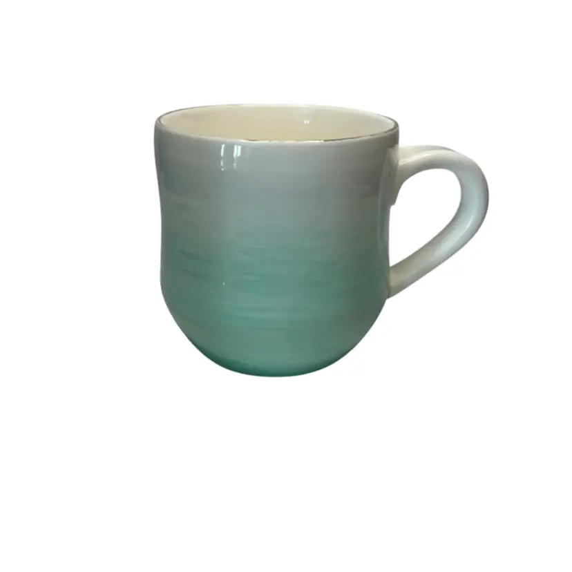 Anthropomorphic Ombré Green Suite One Studio Cup Some Wear On The Silver Colored Rim @4” Tall