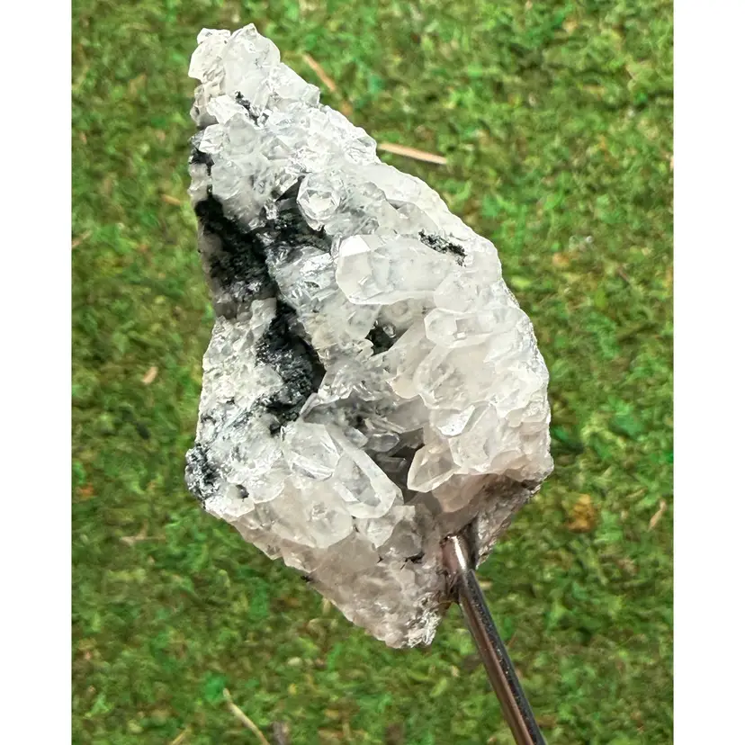 Crystal Support Stake - Quartz Cluster - Stainless Steel
