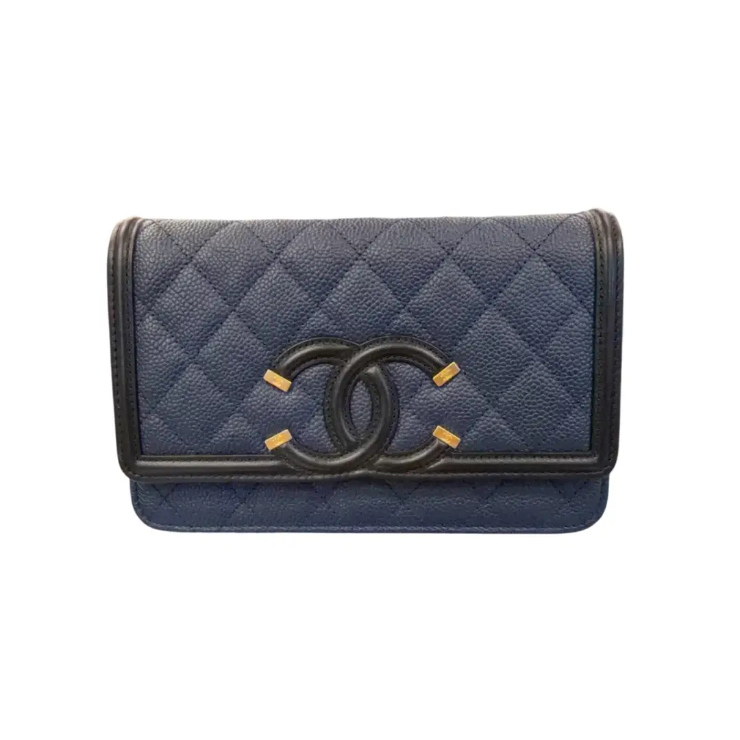 Chanel Navy & Black CC Filagree WOC
