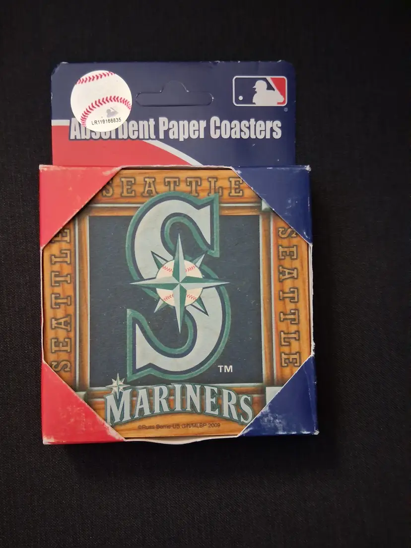 2 Sets of Seattle Mariners Assorted Paper Coasters 4 in A Pack ~ MLB Licensed
