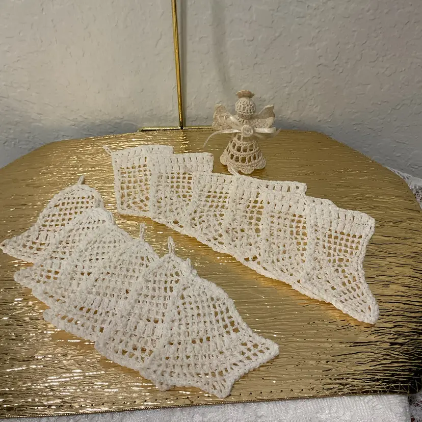 🎄Bundle Of Crocheted Bell & Stocking Ornaments