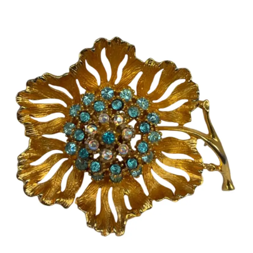 Signed Coro Dimensional Rhinestone Pin