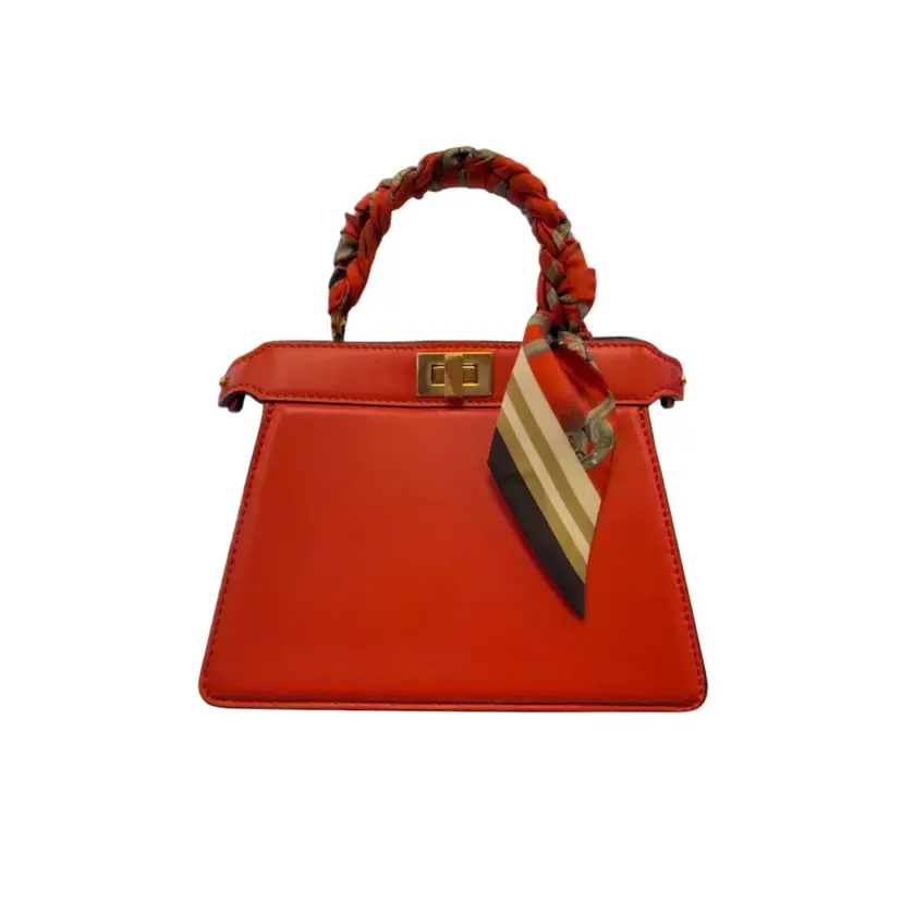 Fendi Red Peekaboo Mini W/Twilly