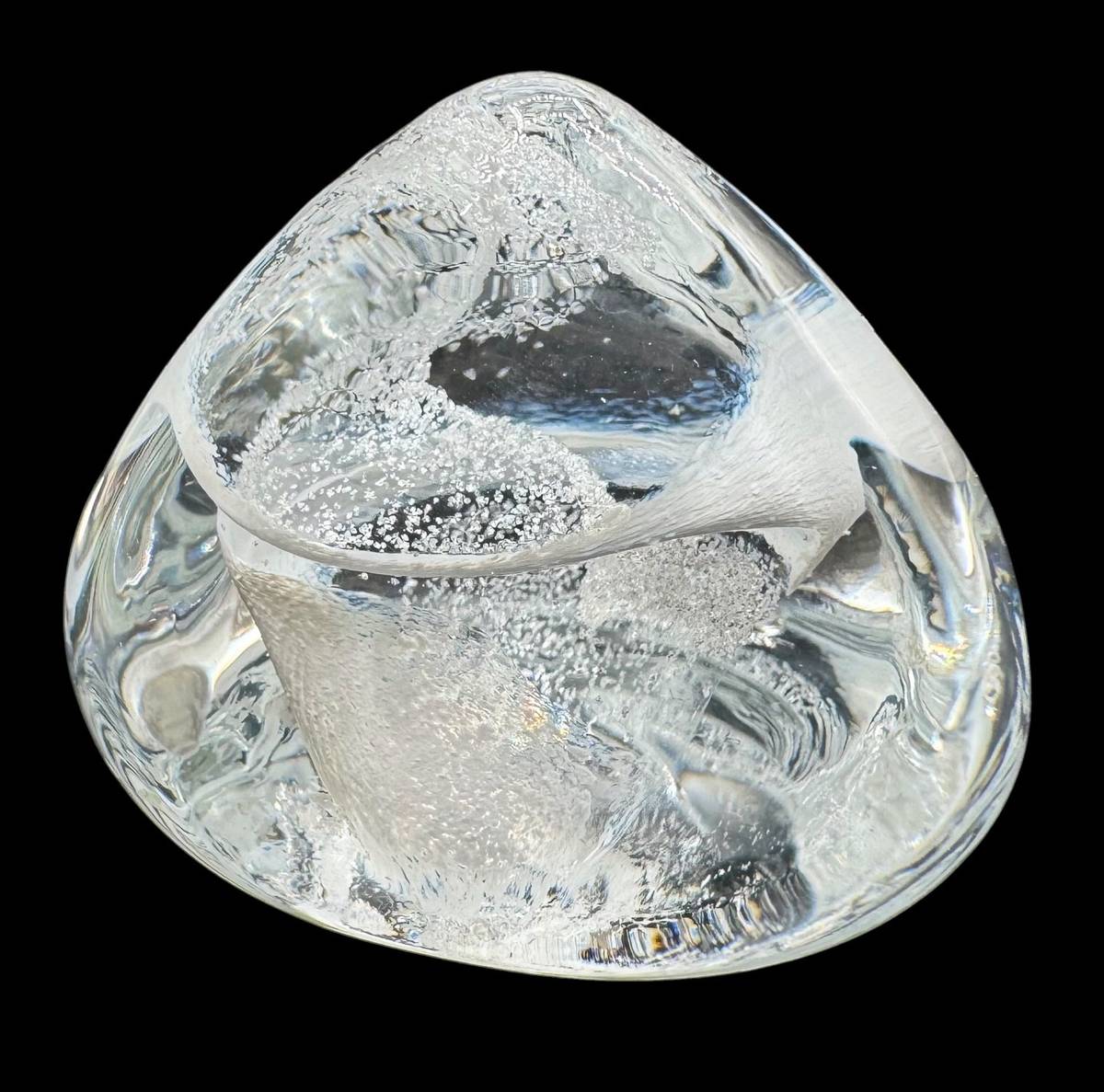 Niknax · Signed Caithness Scotland Art Glass Paperweight Pebble White ...