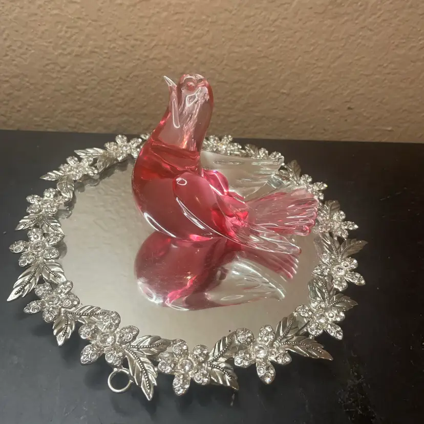 Murano Pink Bird Figurine
