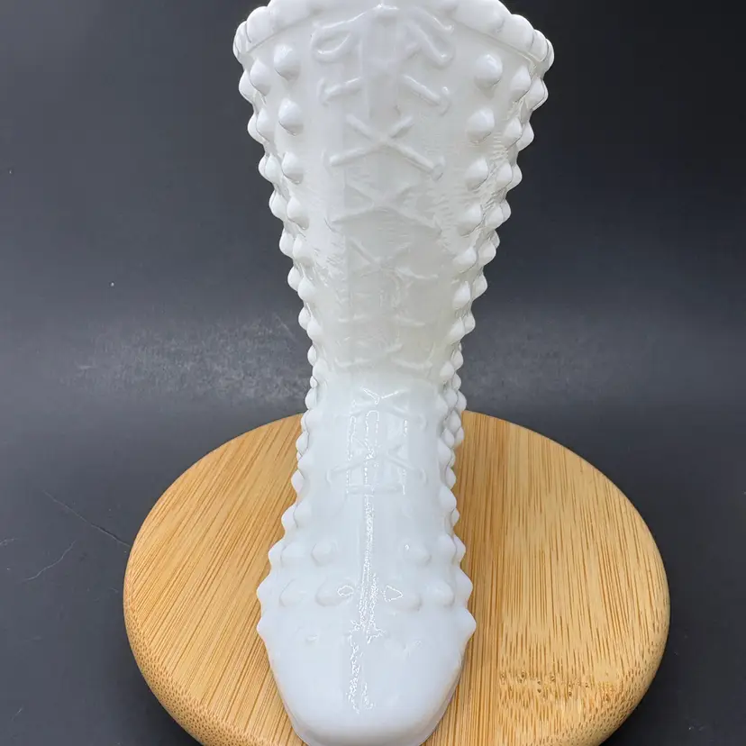Fenton Milk glass Hobnail ‘Laced’ Boot