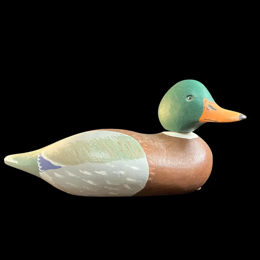 Hand Carved & Hand Painted Wood Mallard Decoy