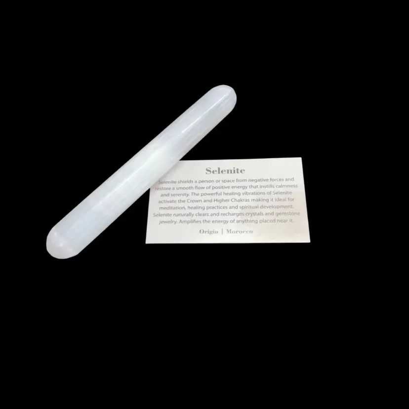 Selenite Wand - Energy Cleansing W/ Info Card