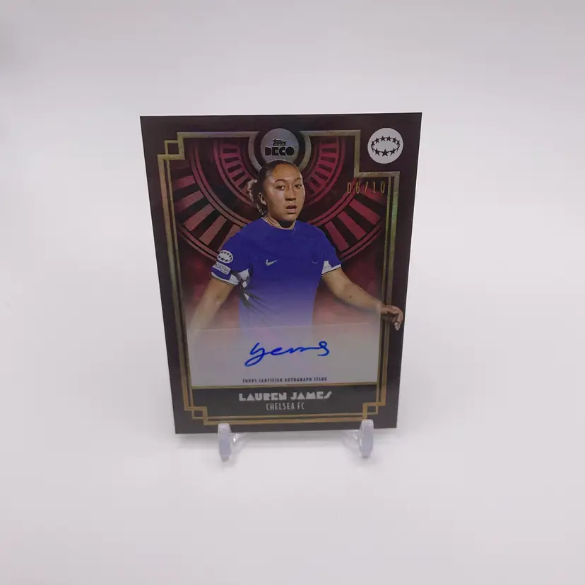 Lauren James - Red Auto /10 - Chelsea - 2023-24 Topps Deco - soccer Card