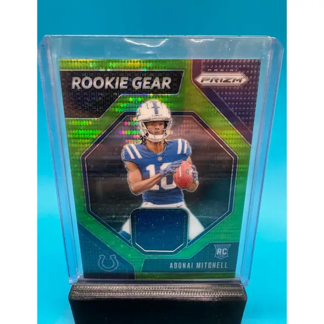 Adonai Mitchell Prizm Rookie Gear Neon Green Pulsar RC New York Jets