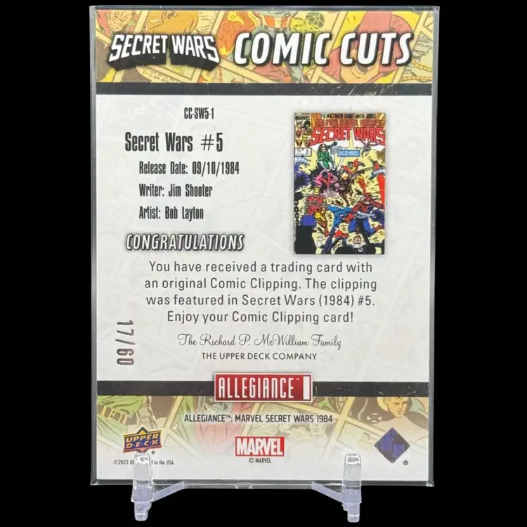 Upper Deck Allegiance 2023 Marvel Secret Wars Comic Cuts Galactus CC-SW5-1  17/60