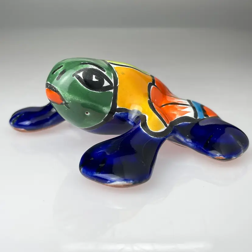 Talavera Pottery Frog Yard Patio Wall Decor Folk Art NEW Mexico 4.5"