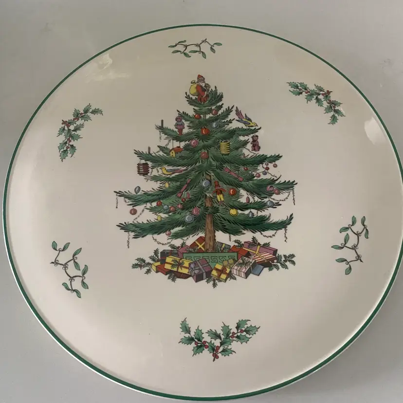 Spode England Christmas Tree Cake Plate