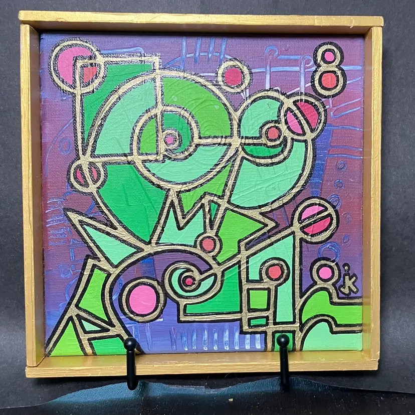 Original art Baltimore artist Josef Kardell Acrylic and marker on canvas Signed