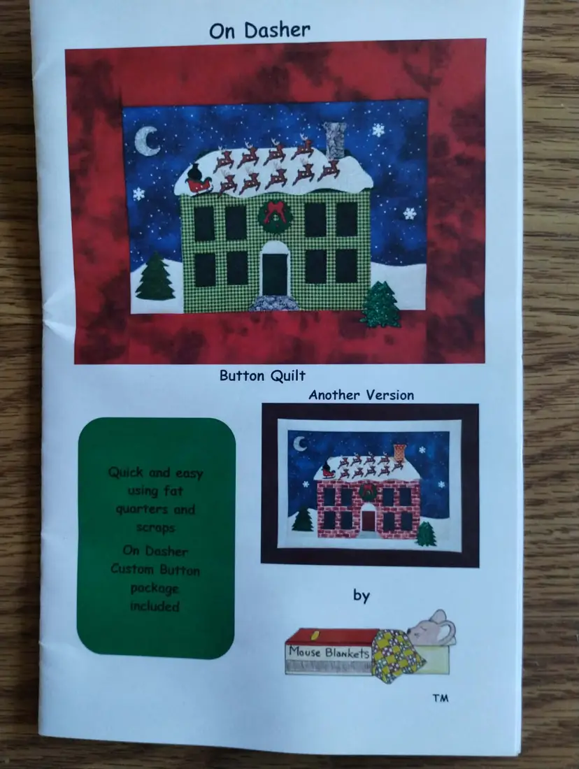 On Dasher 12.5 by 9.5 Inch Button Quilt Kit by Mouse Blankets, Christmas