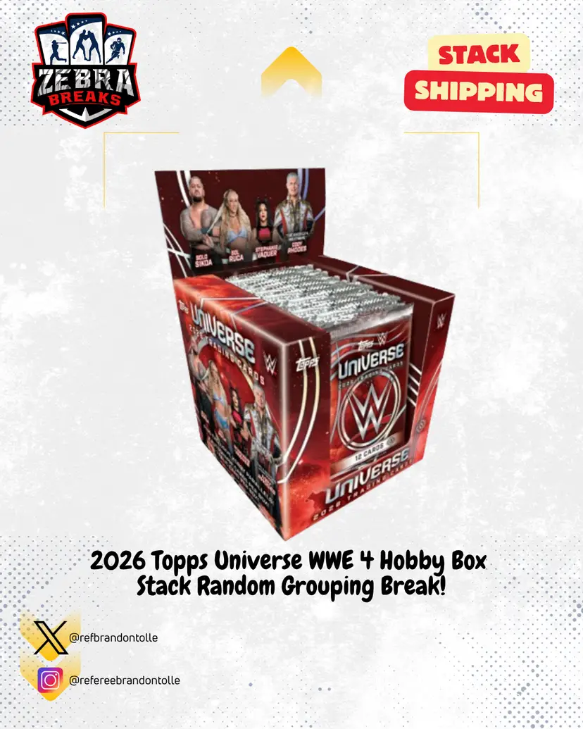 ZB 26364: 2026 Topps Universe WWE 4 Box Stack Grouping Rip