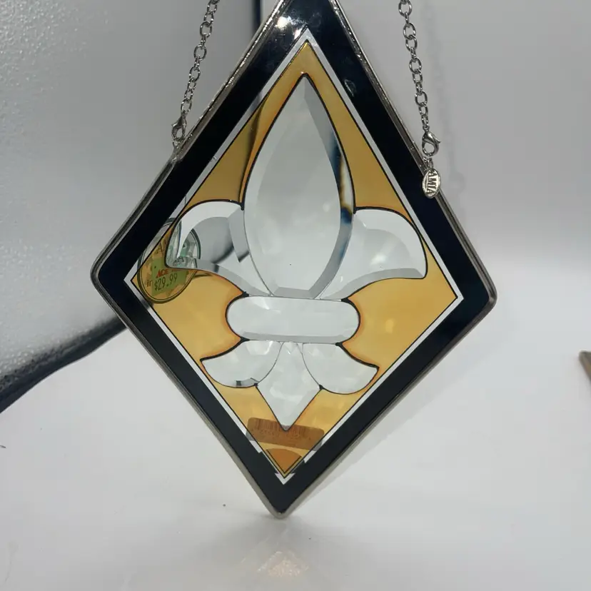 stained Glass Fleur De Lis Made By Ami A Studios, Denver, Colorado Glass And Hand-Painted