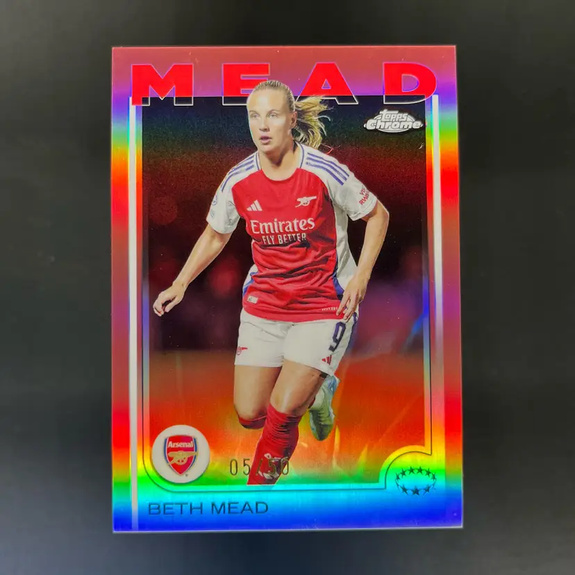 Beth Mead 2024/25 Topps Chrome UWCL Rose Gold /50 Arsenal Soccer Card