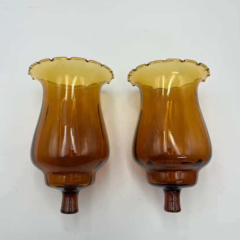 (2) Amber Peg Votive Holder