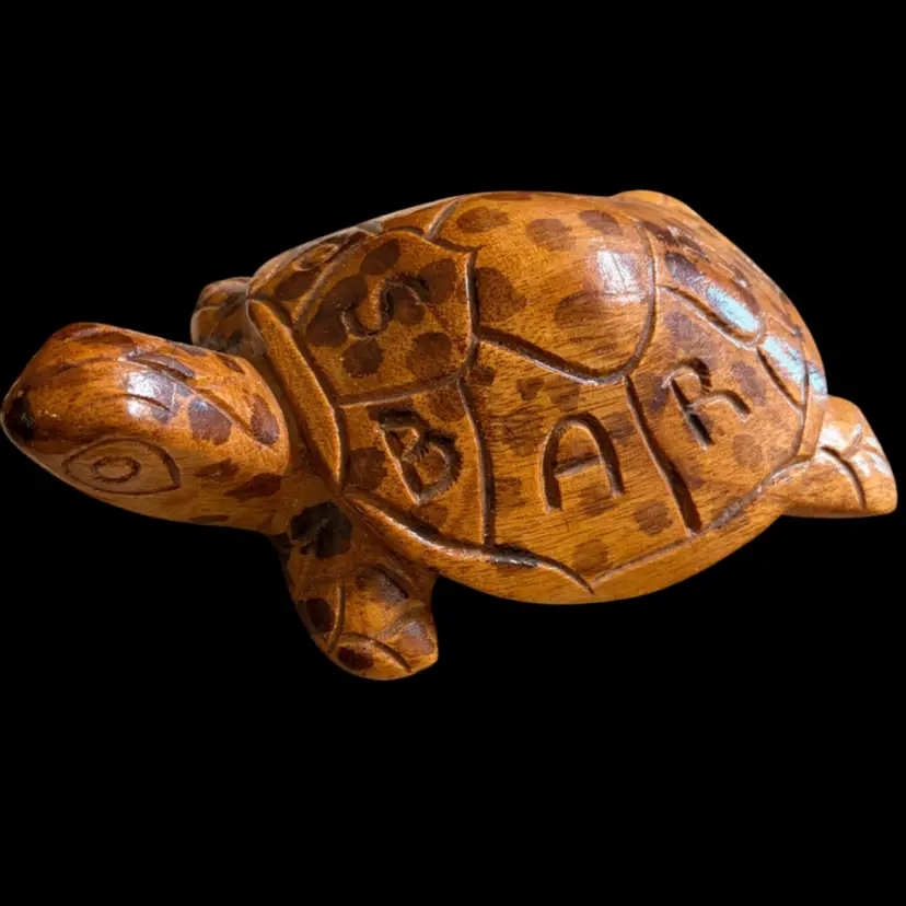 Hawskbill Sea Turtle - Hand Carved- Barbados Souvenir- 8”