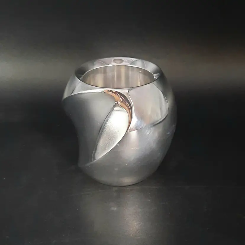 Vintage Nambe 6240 Silver Metal Twist Votive Tealight Candle Holder 2002