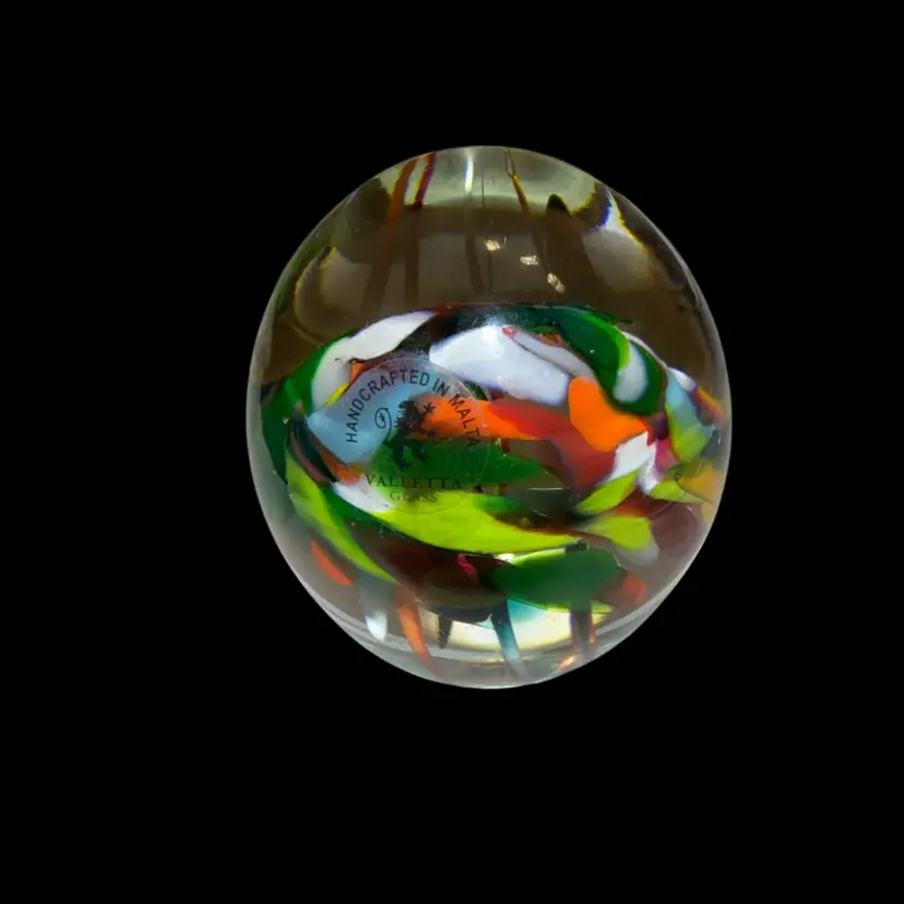 Art Glass Egg Shaped Paperweight, Malta