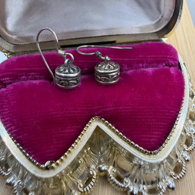 Sterling Silver Basket Earrings