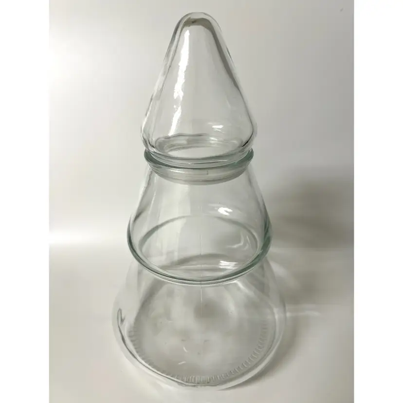 Anchor Hocking Clear Glass Christmas Tree Decorative Candy Cookie Jar 9 in
