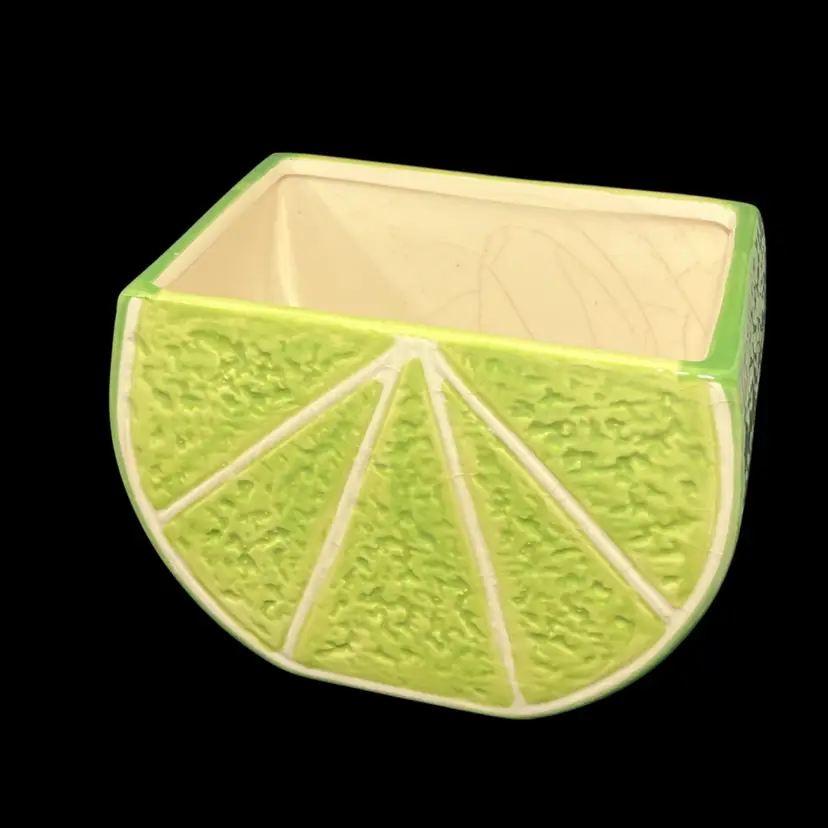 🍋‍🟩Ceramic Citrus Lime Planter/Caddy Green | 6”