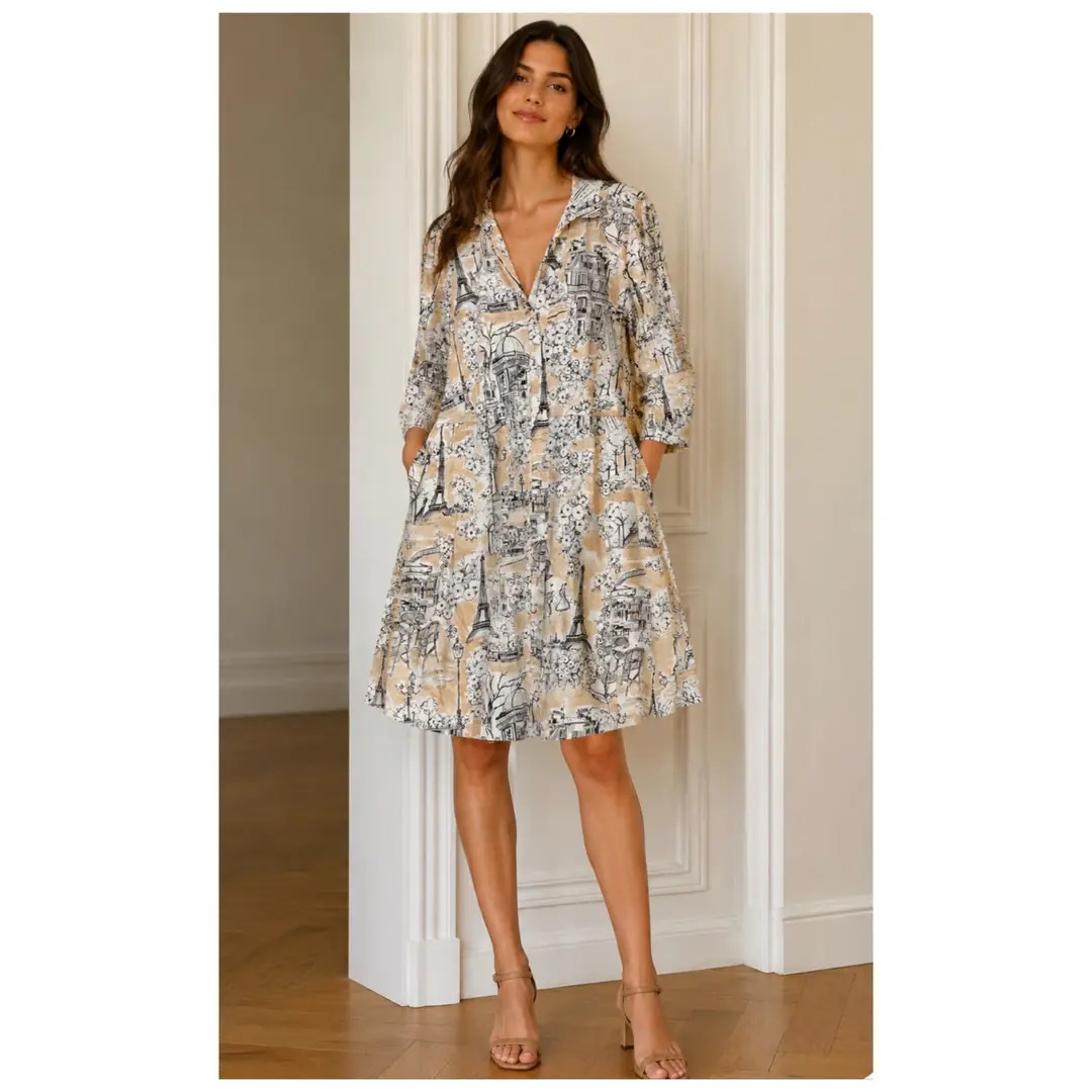 Karl Lagerfeld Paris Parisian Scene Print Dress