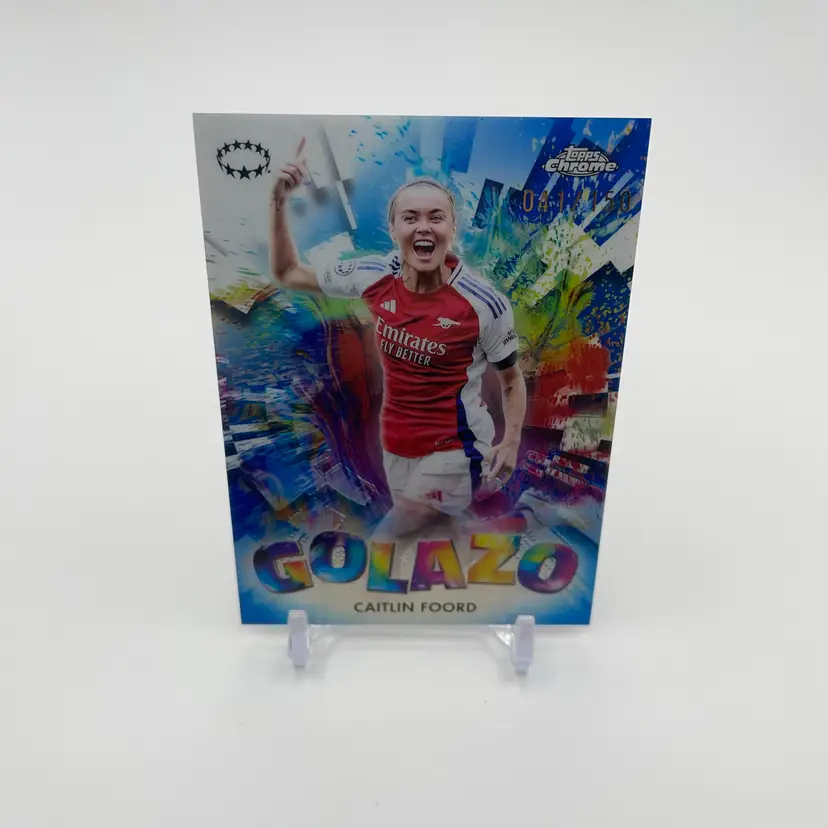 Caitlin Foord - Blue Golazo /150 - Arsenal - 2024-25 Topps Chrome UEFA Women's UWCL - Soccer card