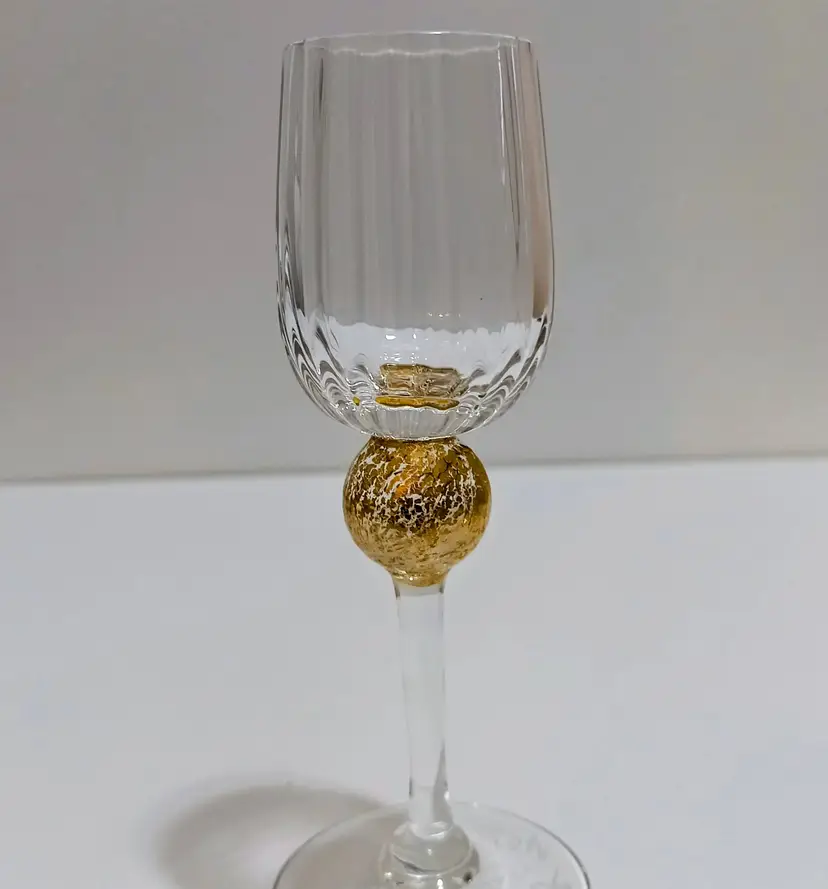 Union Street Gold Ball Stem Fluted Cordial