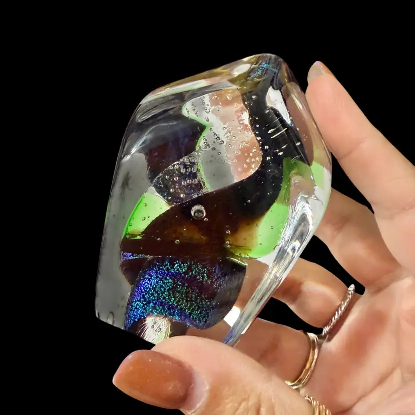 GES ‘95 Hard to Find Dichroic Abstract Paperweight