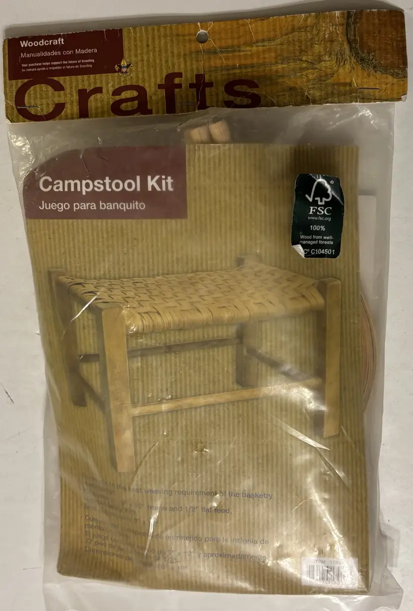 Woodcraft Campstool Kit DIY Woodworking Vintage Boy Scouts America 17919 New
