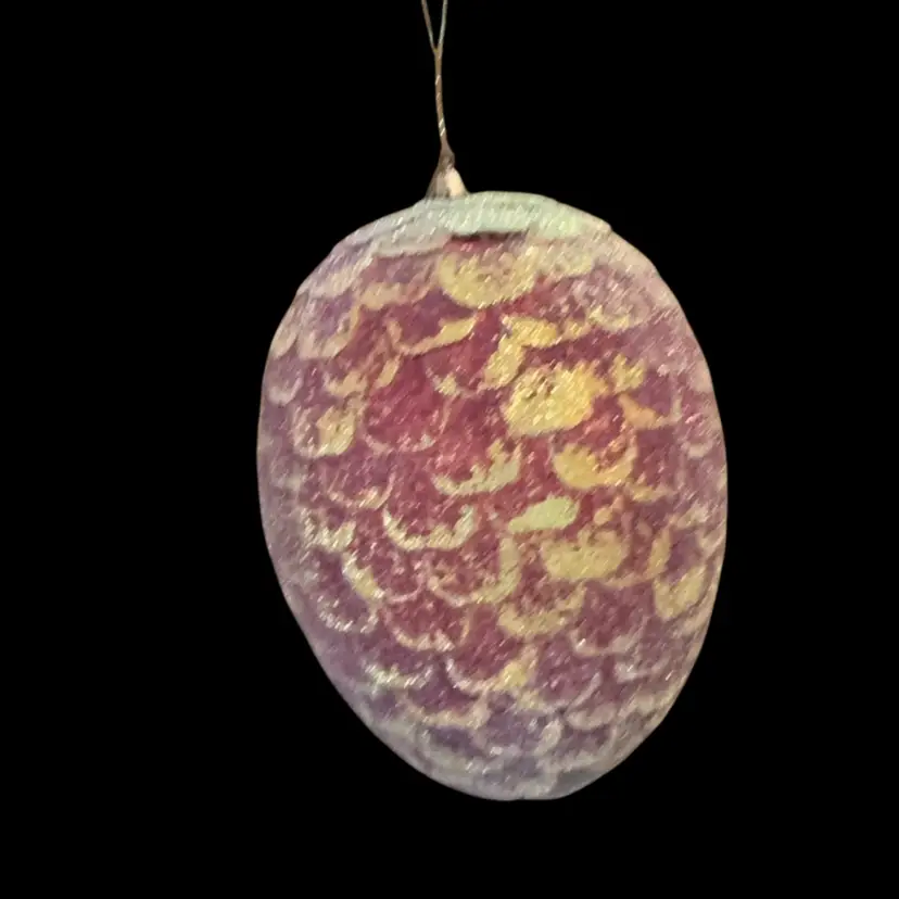 Extra Large - Vintage Glass Beaded “Sugared” Pinecone Ornament
